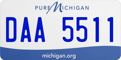 MI license plate DAA5511