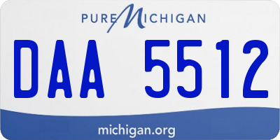 MI license plate DAA5512