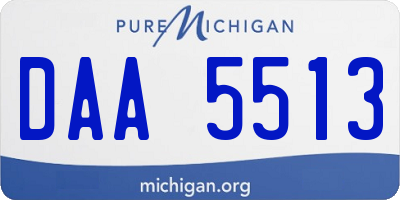 MI license plate DAA5513