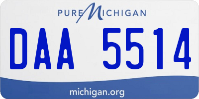 MI license plate DAA5514