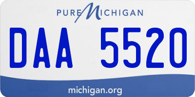MI license plate DAA5520