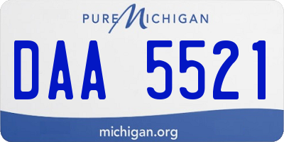 MI license plate DAA5521