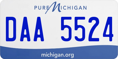 MI license plate DAA5524