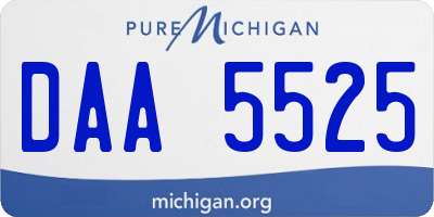 MI license plate DAA5525