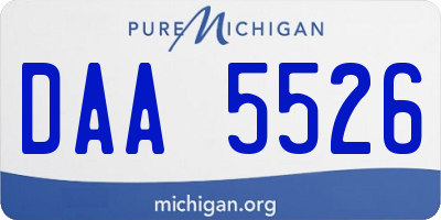 MI license plate DAA5526