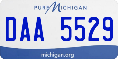 MI license plate DAA5529
