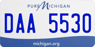 MI license plate DAA5530