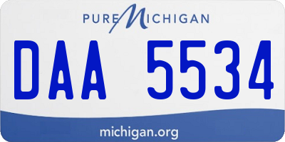 MI license plate DAA5534