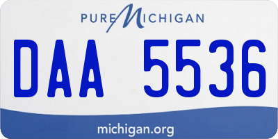 MI license plate DAA5536