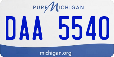 MI license plate DAA5540