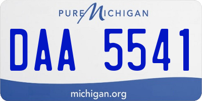 MI license plate DAA5541