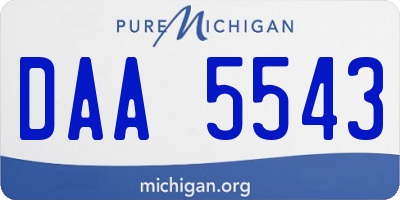 MI license plate DAA5543