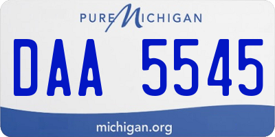 MI license plate DAA5545