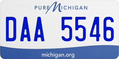 MI license plate DAA5546