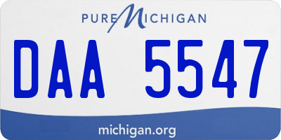 MI license plate DAA5547