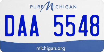 MI license plate DAA5548