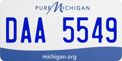 MI license plate DAA5549