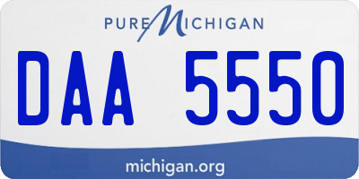 MI license plate DAA5550