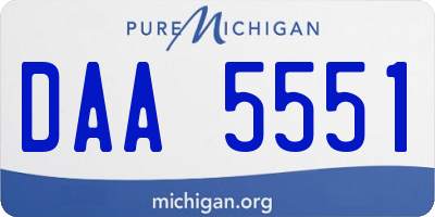 MI license plate DAA5551