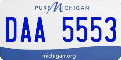 MI license plate DAA5553