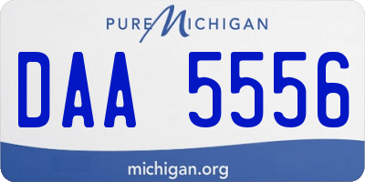 MI license plate DAA5556