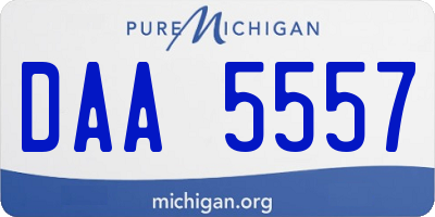 MI license plate DAA5557