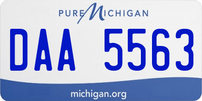 MI license plate DAA5563