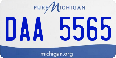 MI license plate DAA5565