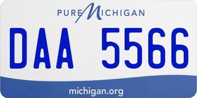 MI license plate DAA5566