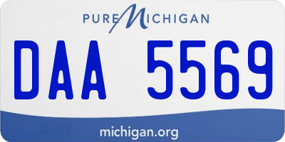 MI license plate DAA5569