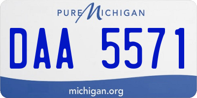 MI license plate DAA5571