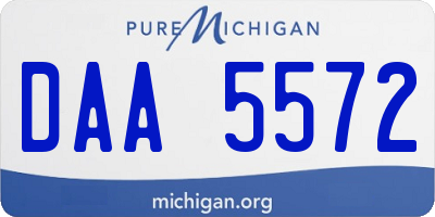 MI license plate DAA5572