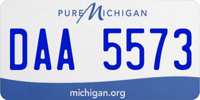 MI license plate DAA5573