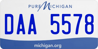 MI license plate DAA5578