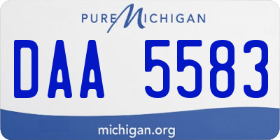 MI license plate DAA5583