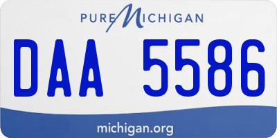 MI license plate DAA5586