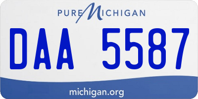 MI license plate DAA5587