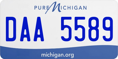 MI license plate DAA5589