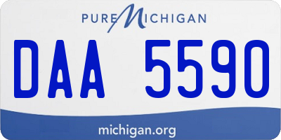 MI license plate DAA5590