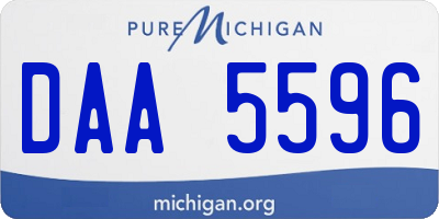 MI license plate DAA5596