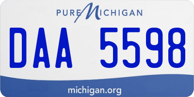 MI license plate DAA5598