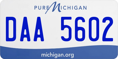 MI license plate DAA5602