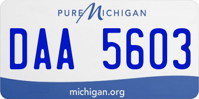 MI license plate DAA5603