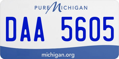 MI license plate DAA5605