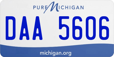 MI license plate DAA5606