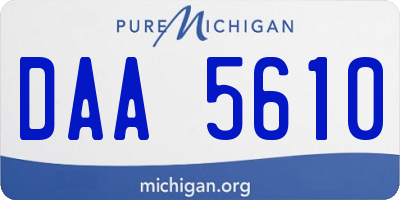 MI license plate DAA5610