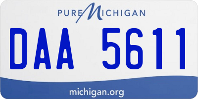 MI license plate DAA5611