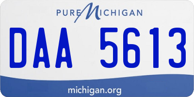 MI license plate DAA5613