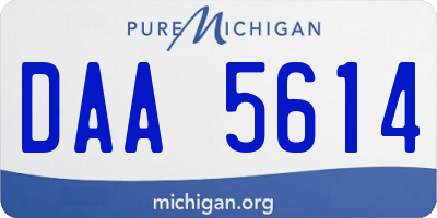 MI license plate DAA5614