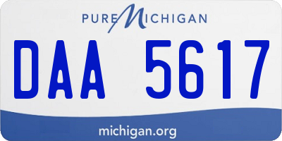 MI license plate DAA5617